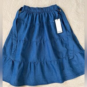Deja Blue Premium Multi Tiered Denim Skirt